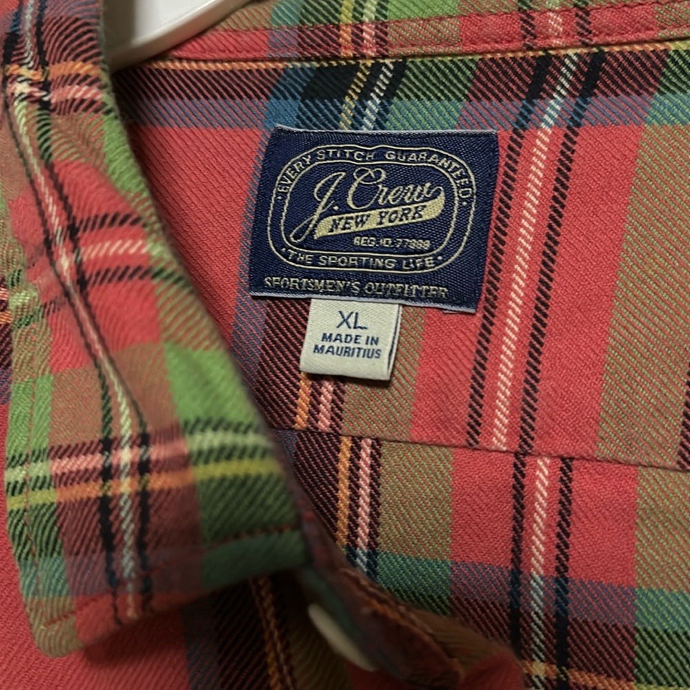 J Crew Men's Flannel Shirt - Midweight Sportsman Outfitter Size XL